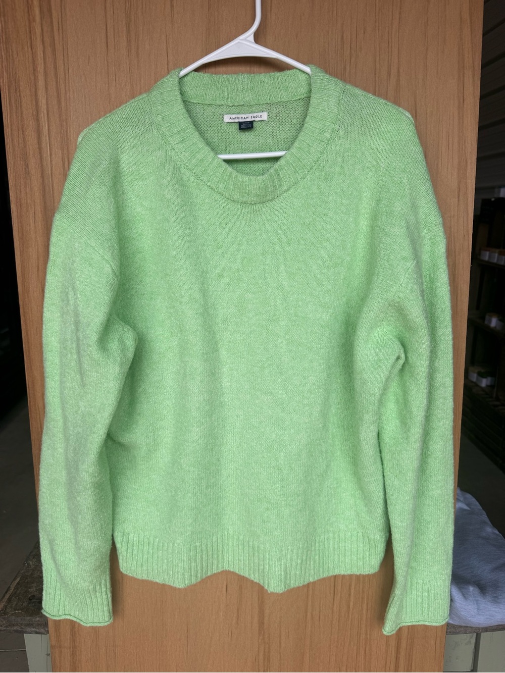 American Eagle Light Green Crewneck Sweater